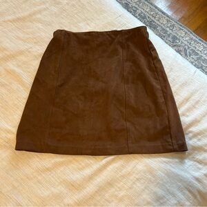 Suede Brown Women's Skirt